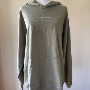Cleo Harper Activewear Oversized NYC Street Hoodie in Sage Green Sweatshirt M